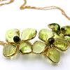 Collier "Trois Fleurs" vert clair - Elodie Pavie