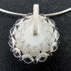 Collier "Mandala" blanc en verre de Murano et argent  - Floriane Lataille